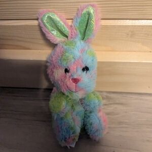 Tom's Toy International Mini Sm Multicolored Easter Bunny Rabbit Plush Stuffed